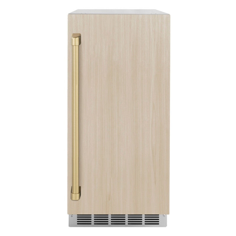 ZLINE Autograph Edition 15 in. Touchstone Gourmet Ice Maker with Drain Pump and Panel Ready Door with Champagne Bronze Handle (IGMDPZ-15-CB) - (IGMDPZ15CB) -