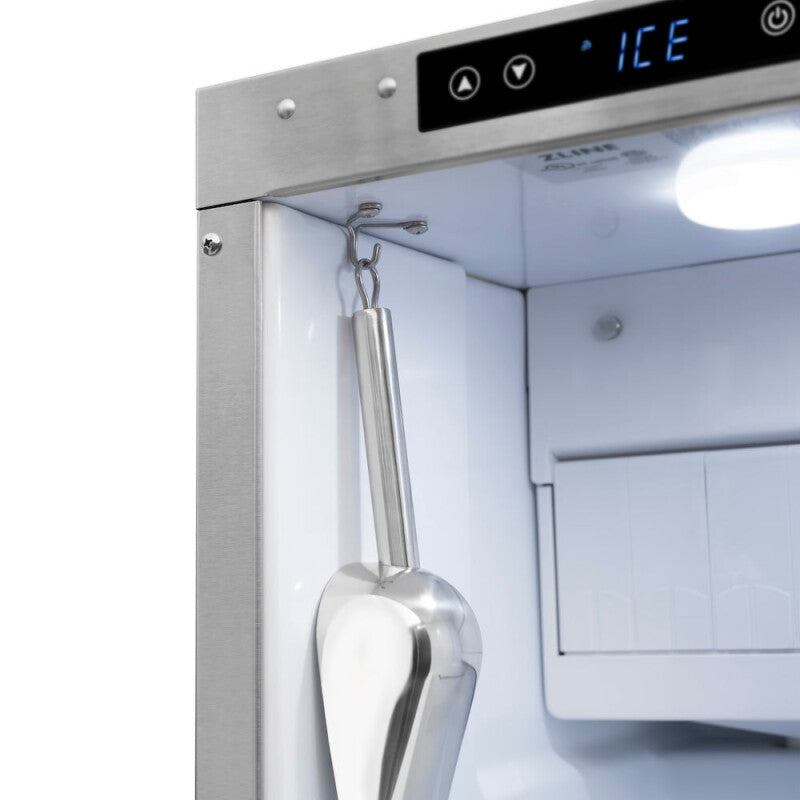 ZLINE Autograph Edition 15 in. Touchstone Gourmet Ice Maker with Drain Pump and Panel Ready Door with Matte Black Handle (IGMDPZ-15-MB) - (IGMDPZ15MB) -
