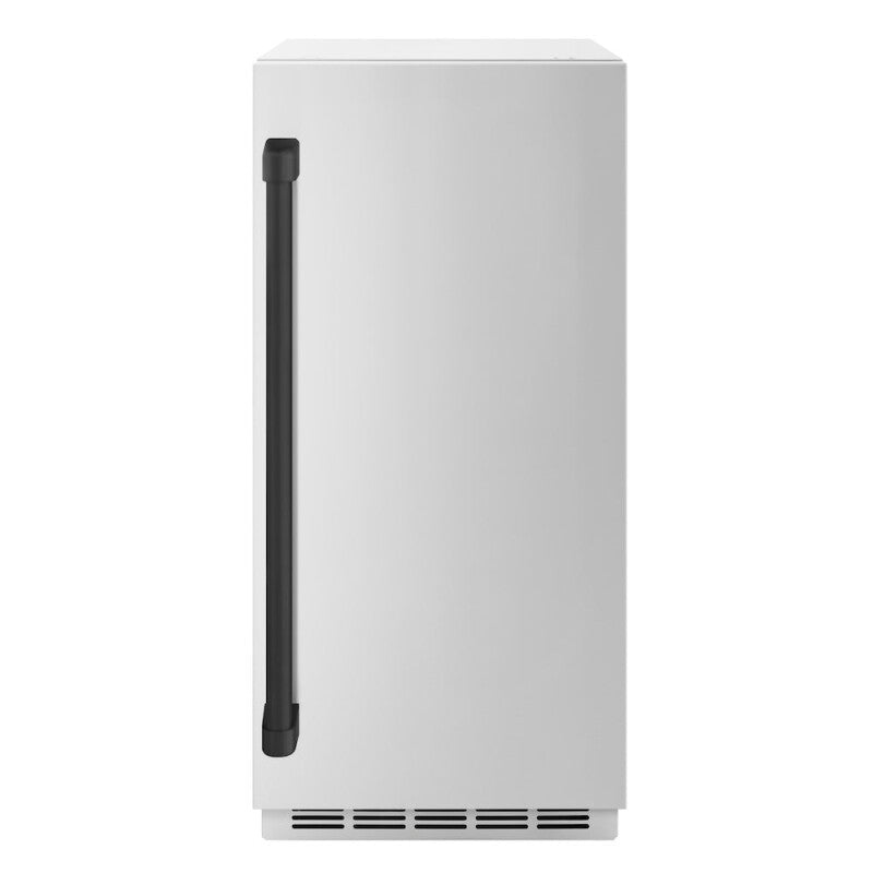 ZLINE Autograph Edition 15 in. Touchstone Gourmet Ice Maker with Drain Pump and Solid Stainless Steel Door with Matte Black Handle (IGMDZ-ST-15-MB) - (IGMDZST15MB) -