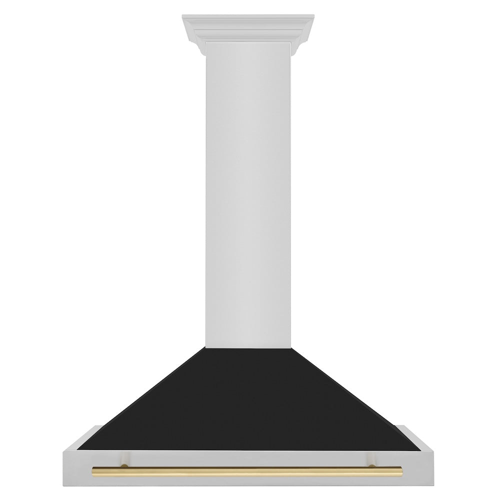 Autograph Edition 36 in. Convertible Stainless Steel Range Hood with Black Matte Shell and Accent Handle - (KB4STZBLM36CB) -