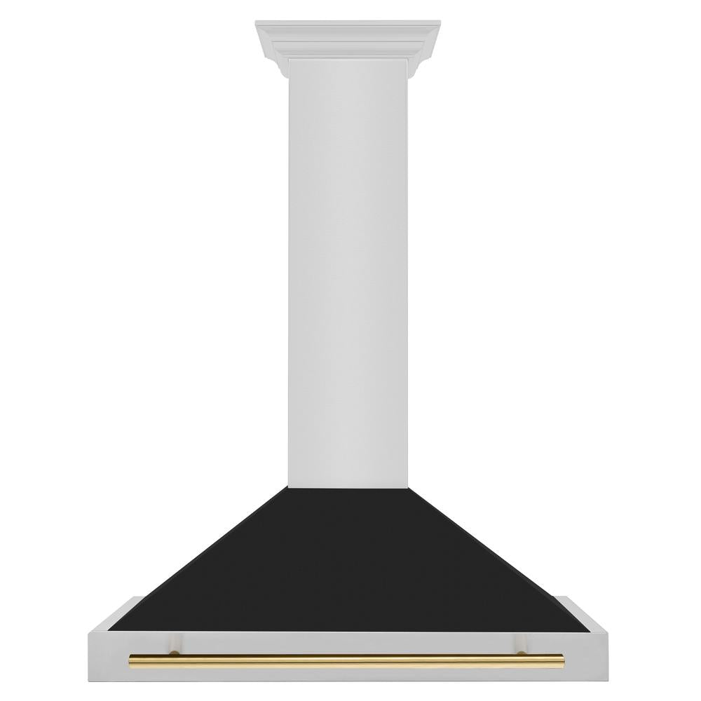 Autograph Edition 36 in. Convertible Stainless Steel Range Hood with Black Matte Shell and Accent Handle - (KB4STZBLM36G) -