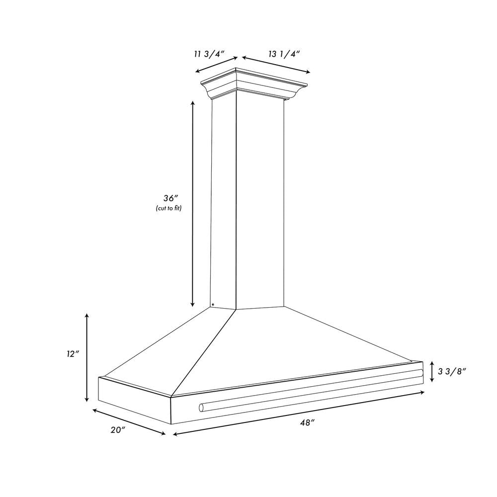 Autograph Edition 48 in. Convertible Stainless Steel Range Hood with Black Matte Shell and Accent Handle - (KB4STZBLM48G) -