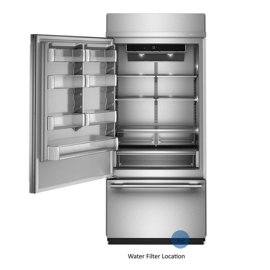 20.8 Cu. Ft. 36" Built-In Bottom Mount Refrigerator with Platinum Interior - (KBBL336SPS)