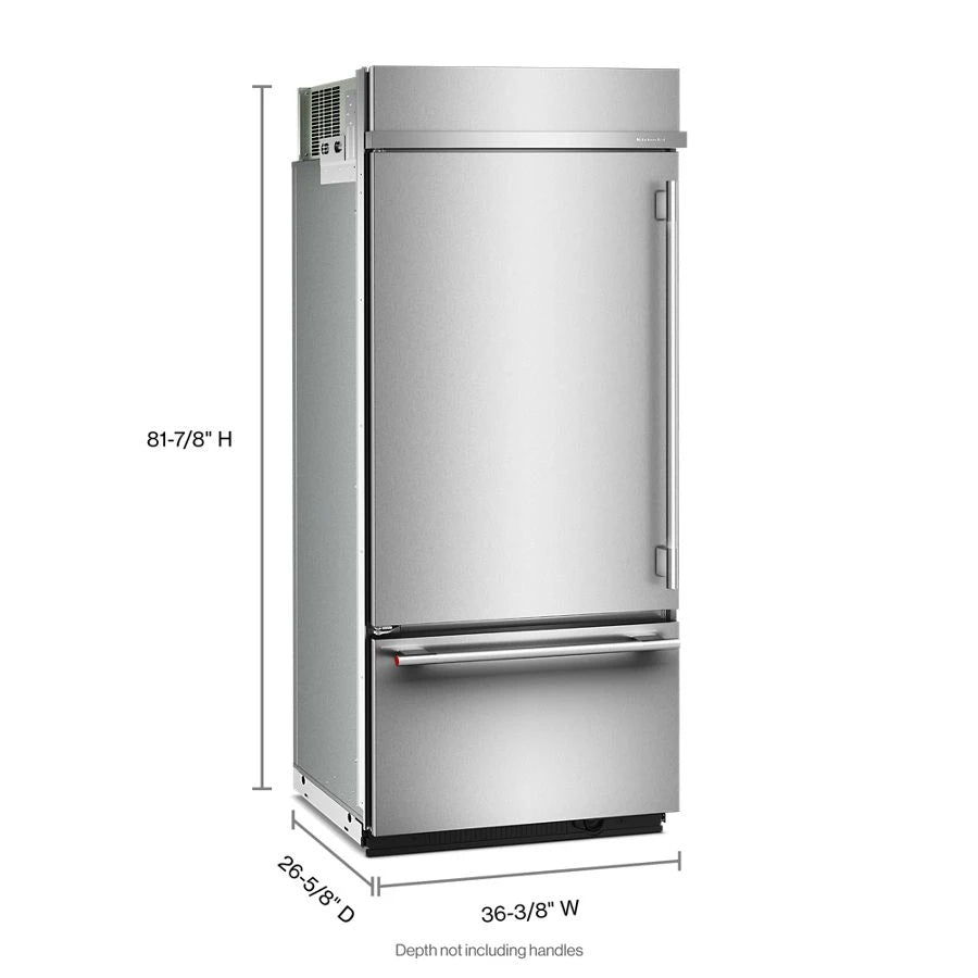 20.8 Cu. Ft. 36" Built-In Bottom Mount Refrigerator with Platinum Interior - (KBBL336SPS)