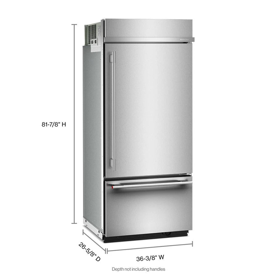 20.8 Cu. Ft. 36" Built-In Bottom Mount Refrigerator with Platinum Interior - (KBBR336SPS)