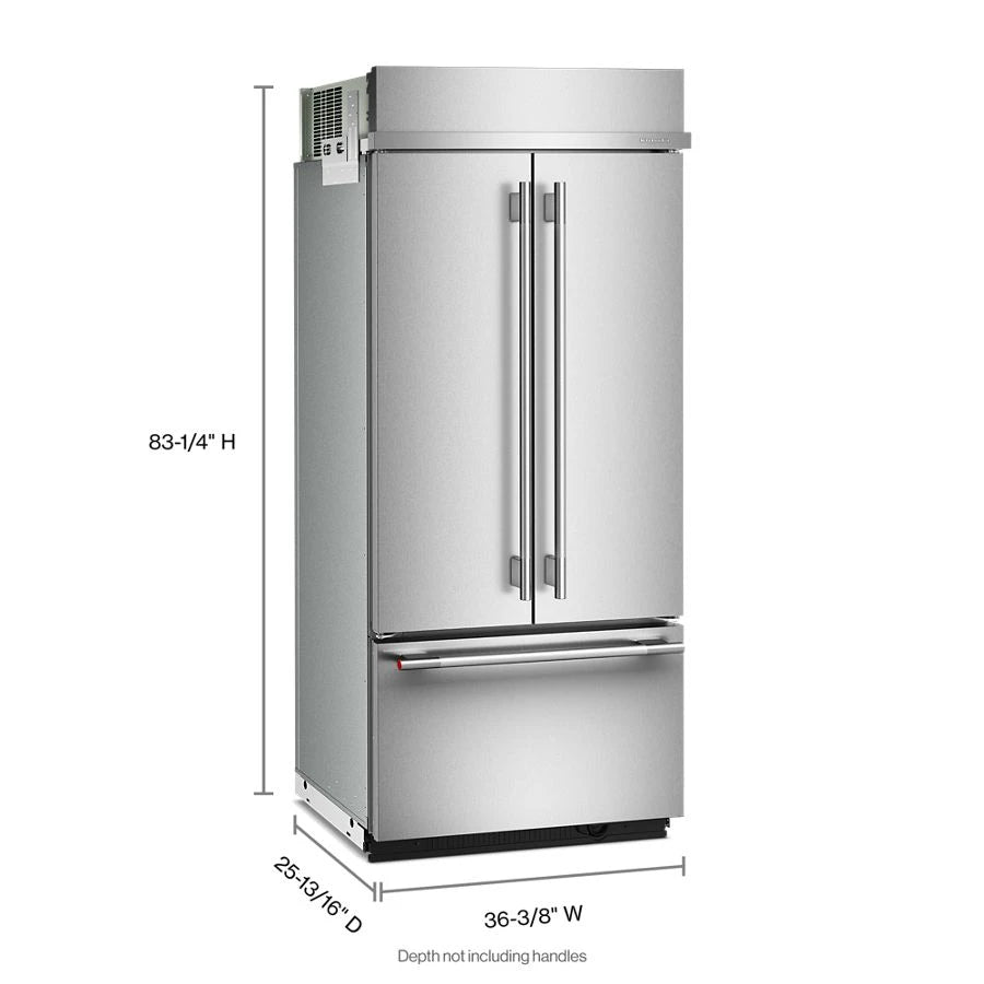 20.8 Cu. Ft. 36" Built-In French Door Bottom Mount Refrigerator with Platinum Interior - (KBFN536SPS)