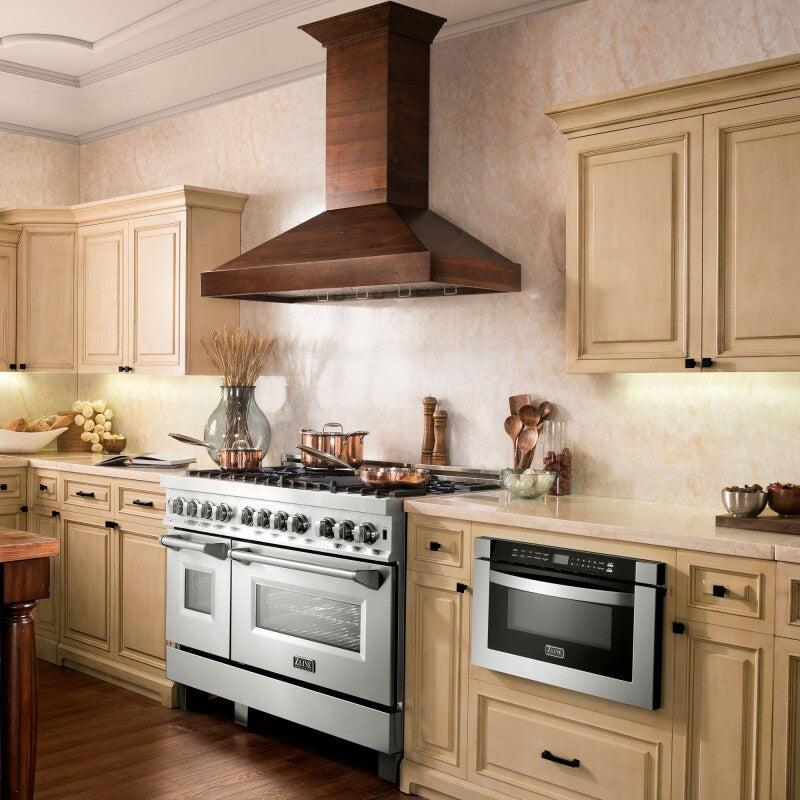 30" Ducted Wooden Wall Mount Range Hood with Remote Motor - (KBRRRS30400) -