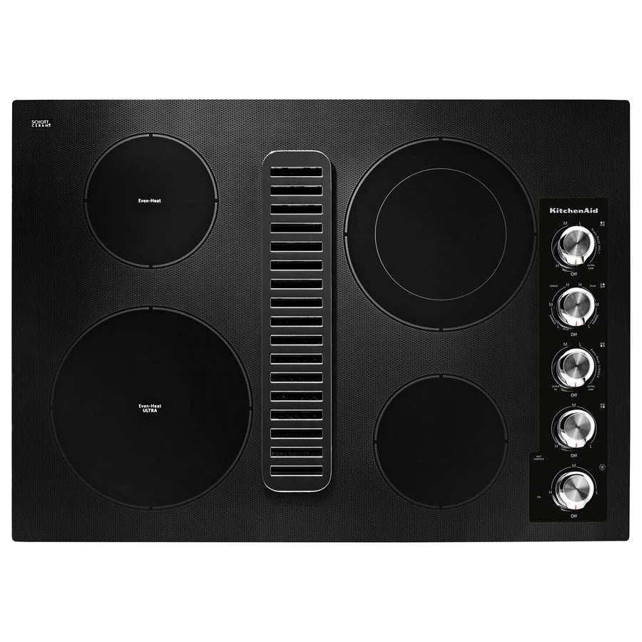 30" Electric Downdraft Cooktop with 4 Elements - (KCED600GBL) - KITCHENAID