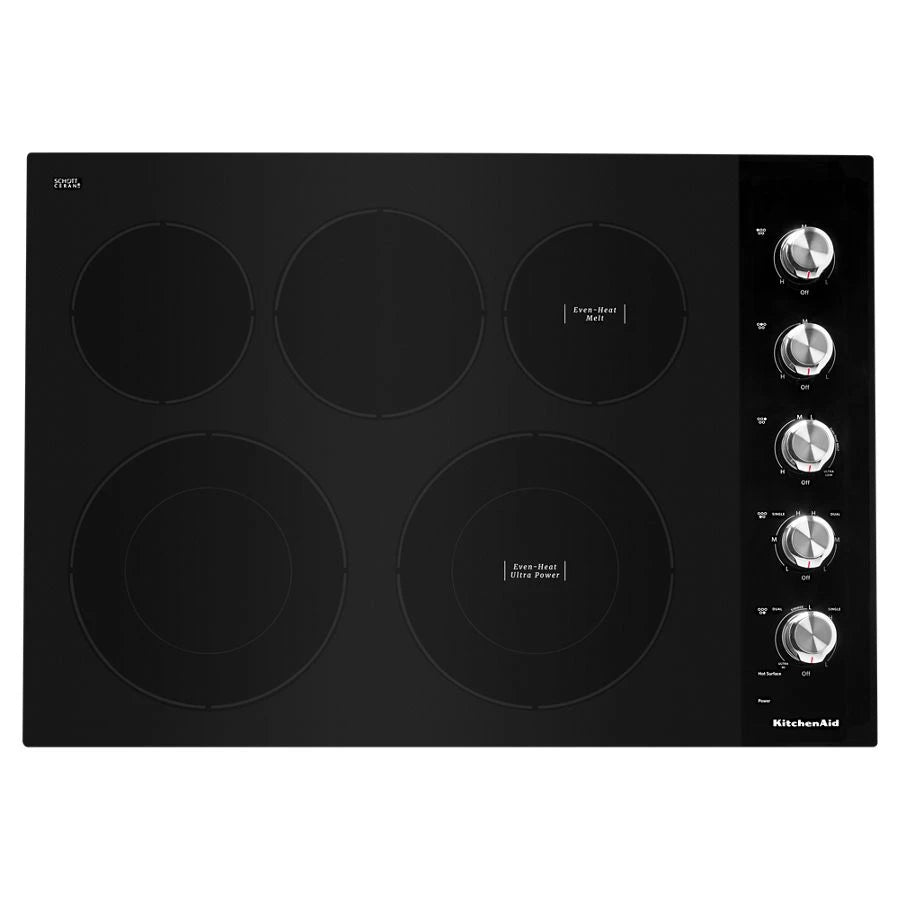 30" Electric Cooktop with 5 Elements and Knob Controls - (KCES550HBL) - KITCHENAID