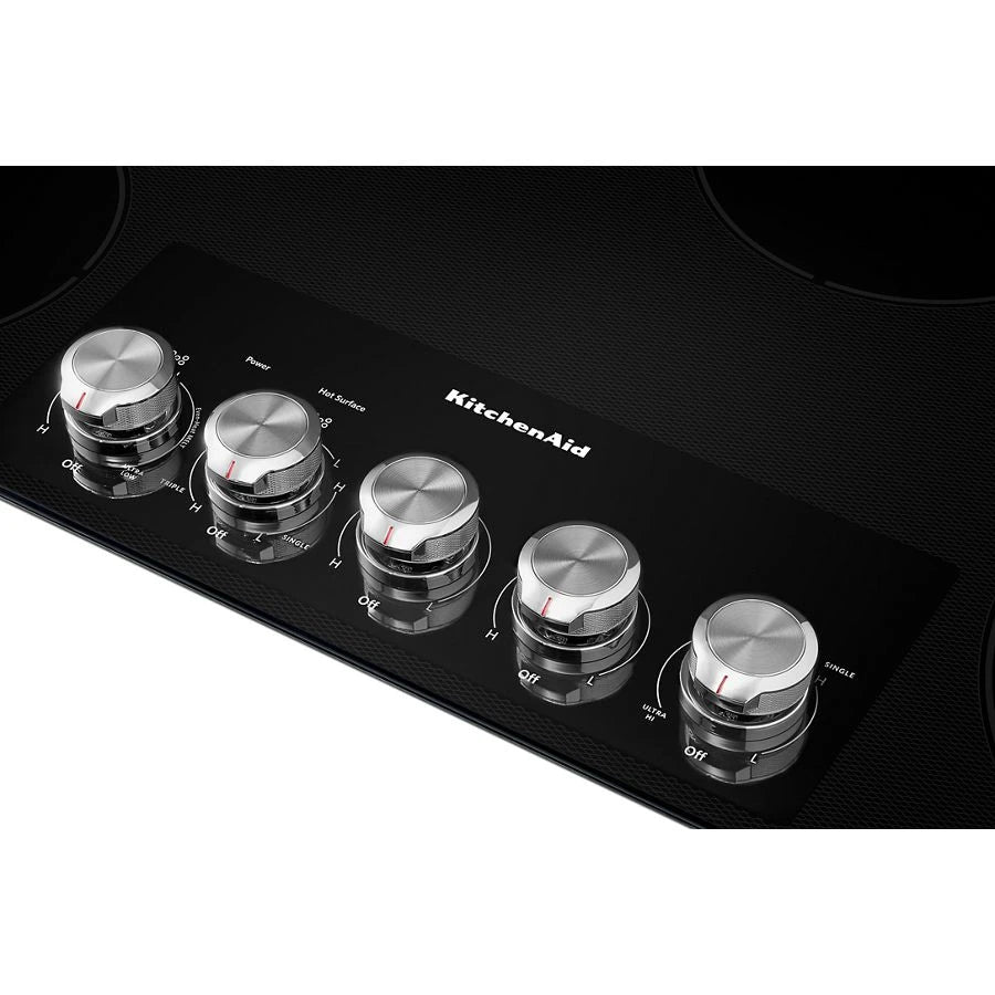 36" Electric Cooktop with 5 Elements and Knob Controls - (KCES556HBL) - KITCHENAID