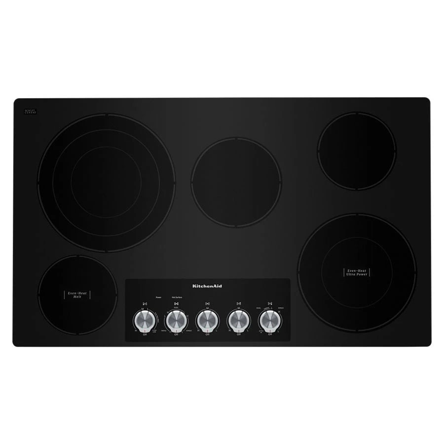 36" Electric Cooktop with 5 Elements and Knob Controls - (KCES556HBL) - KITCHENAID