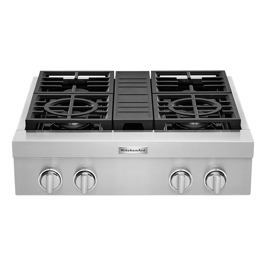 KitchenAid(R) 30'' 4-Burner Commercial-Style Gas Rangetop - (KCGC500JSS) - KITCHENAID