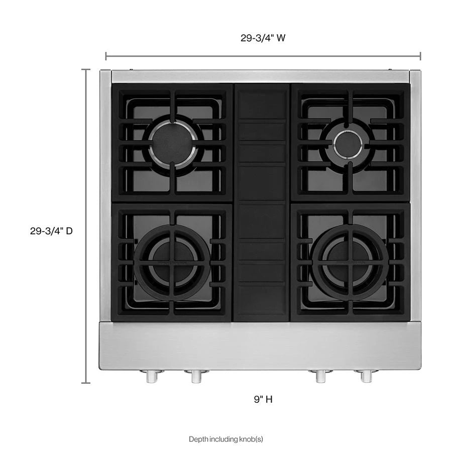KitchenAid(R) 30'' 4-Burner Commercial-Style Gas Rangetop - (KCGC500JSS) - KITCHENAID