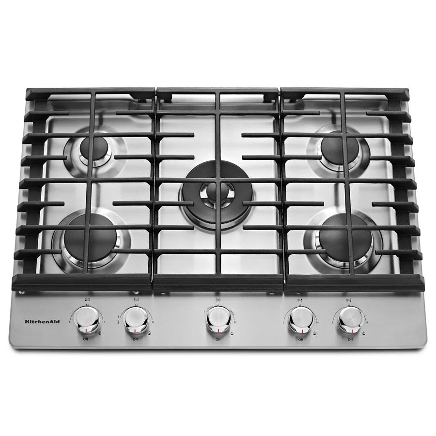 30" 5-Burner Gas Cooktop - (KCGS550ESS) - KITCHENAID