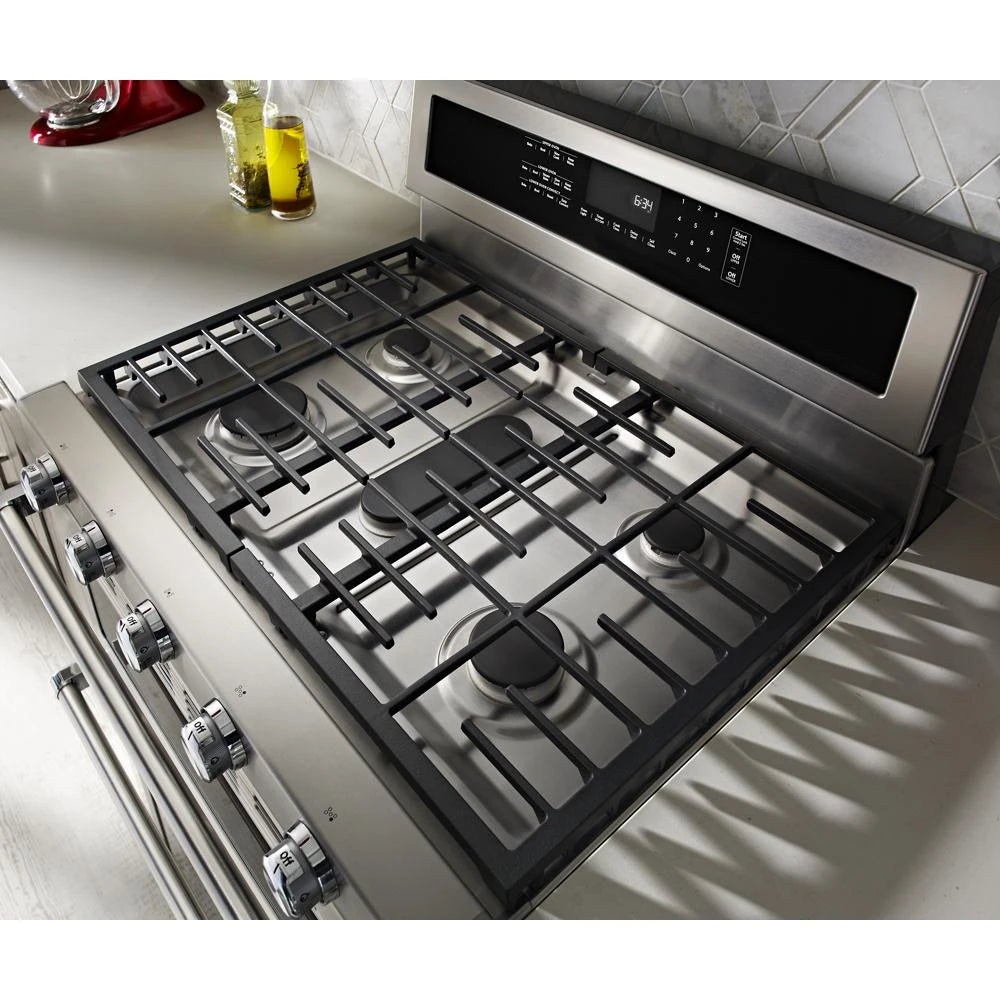30-Inch 5 Burner Dual Fuel Double Oven Convection Range - (KFDD500ESS) - KITCHENAID