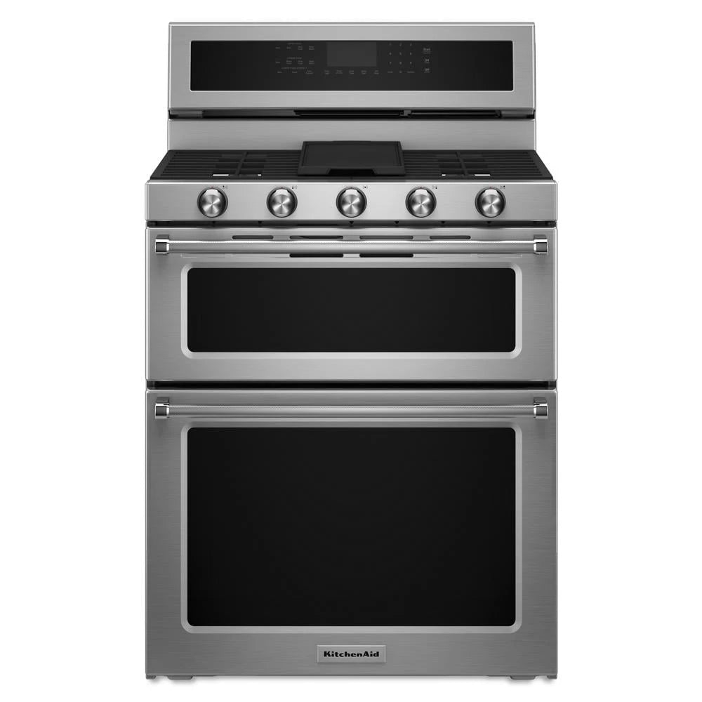 30-Inch 5 Burner Dual Fuel Double Oven Convection Range - (KFDD500ESS) - KITCHENAID