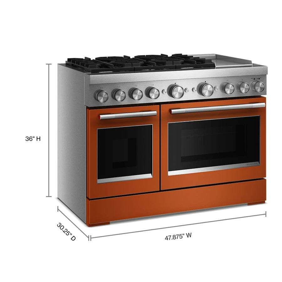 48-Inch 6 Burner Commercial-Style Dual Fuel Range with Griddle - (KFDD948SSC)