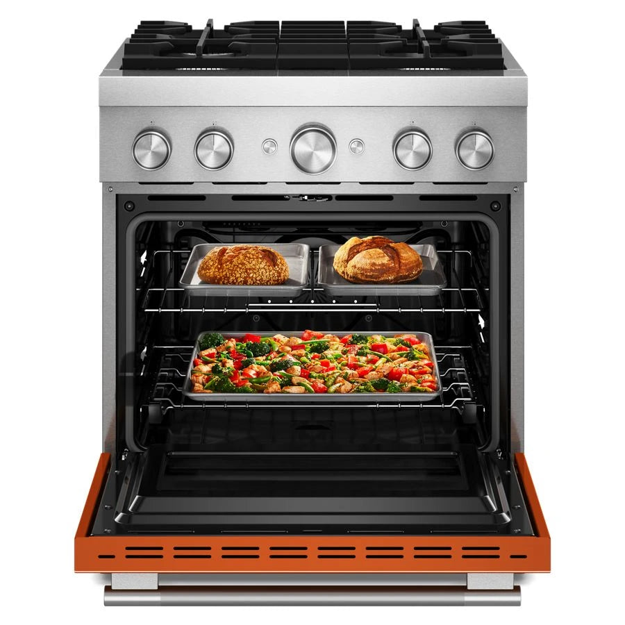 30-Inch 4 Burner Commercial-Style Dual Fuel Range with No Preheat Air Fry Mode - (KFDS930SSC)