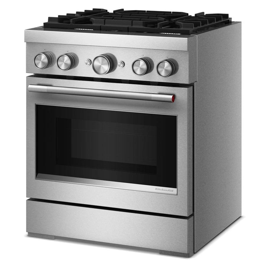 30-Inch 4 Burner Commercial-Style Dual Fuel Range with No Preheat Air Fry Mode - (KFDS930SSS)