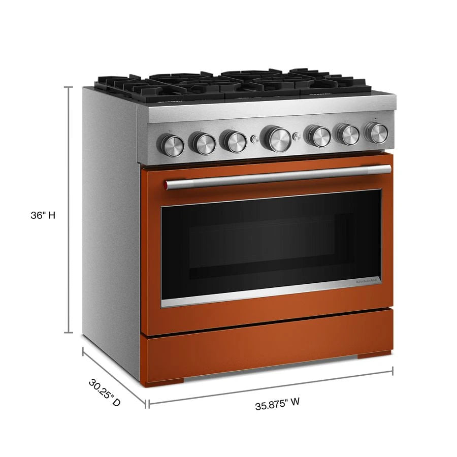 36-Inch 6 Burner Commercial-Style Dual Fuel Range with No Preheat Air Fry Mode - (KFDS936SSC)