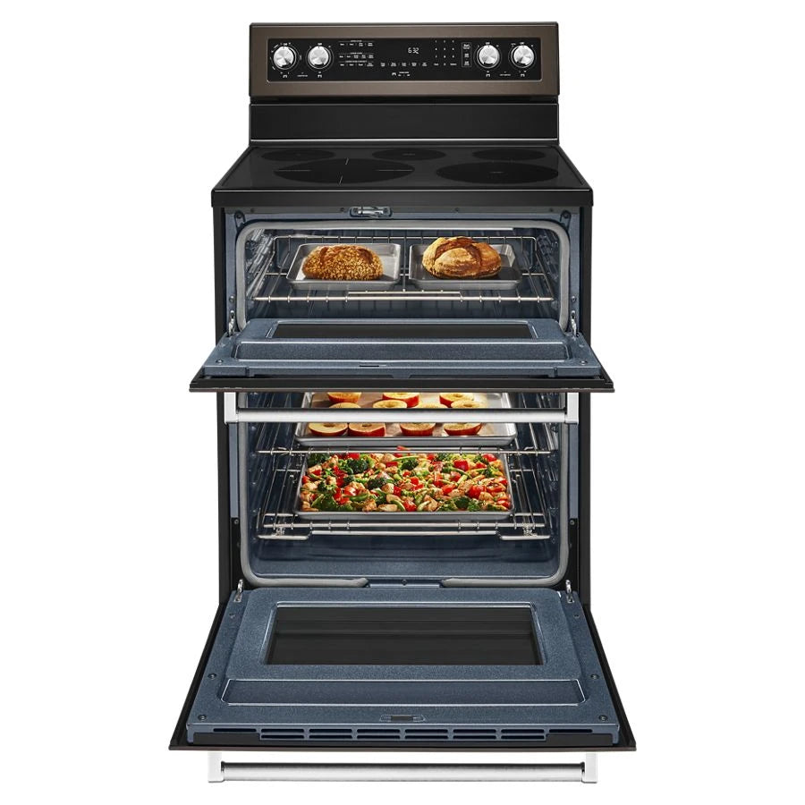 30-Inch 5 Burner Electric Double Oven Convection Range - (KFED500EBS) - KITCHENAID