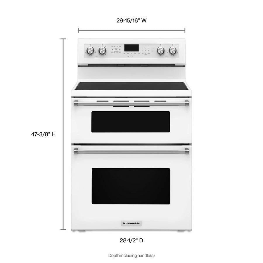 30-Inch 5 Burner Electric Double Oven Convection Range - (KFED500EWH) - KITCHENAID