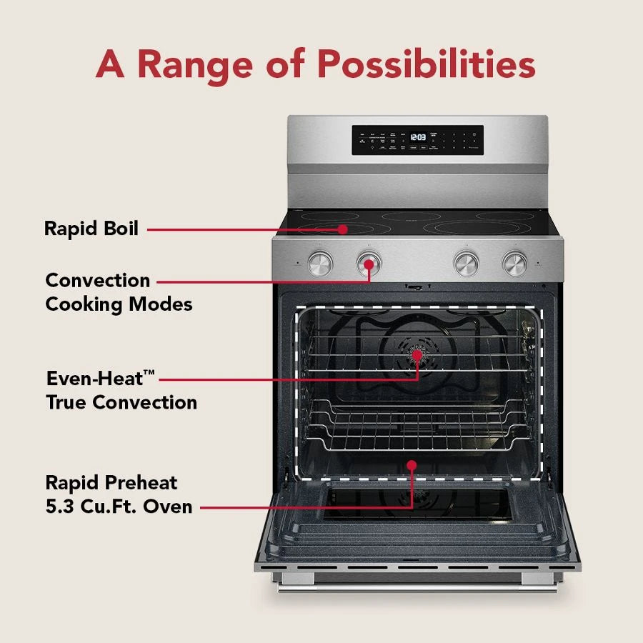 30" Smooth Surface Freestanding Electric Range with Convection Oven - (KFES530SPS)