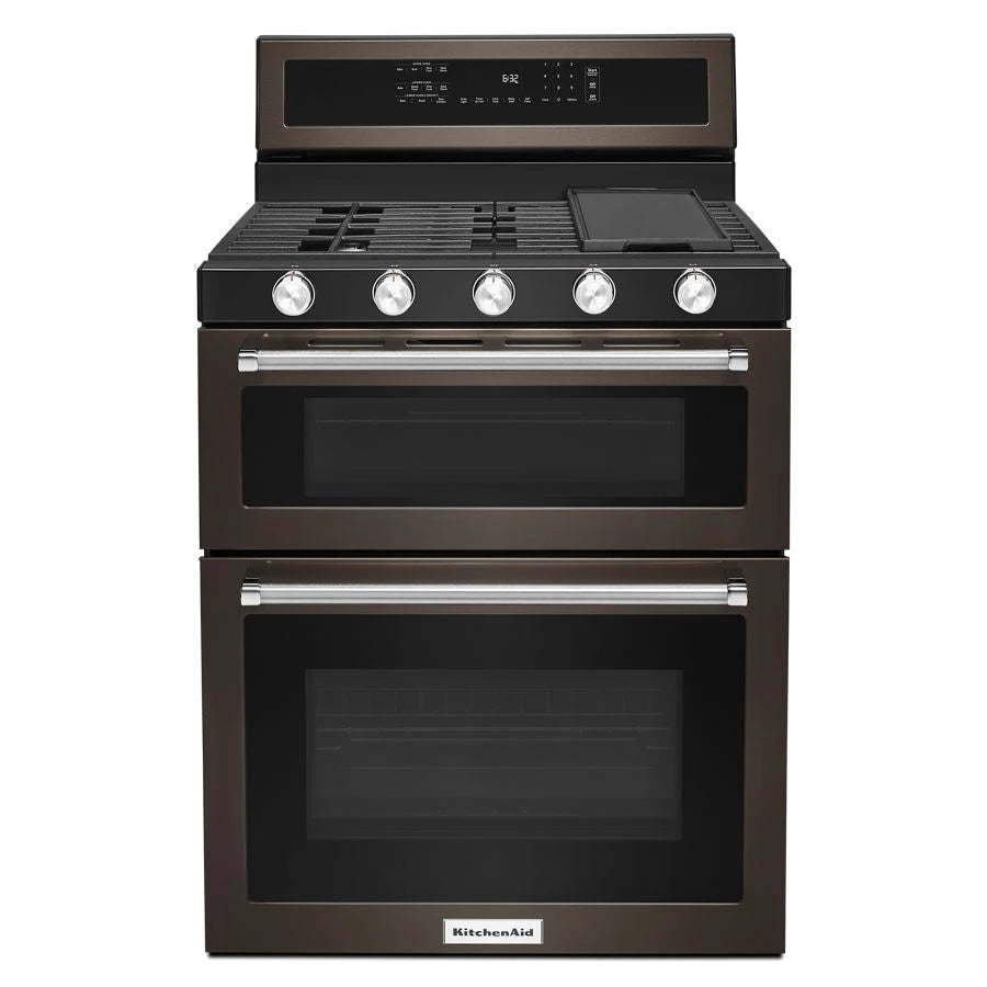 30-Inch 5 Burner Gas Double Oven Convection Range - (KFGD500EBS) - KITCHENAID
