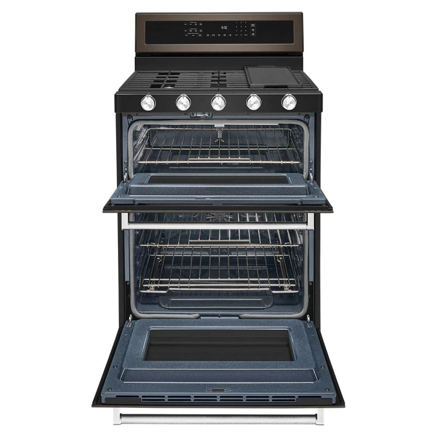 30-Inch 5 Burner Gas Double Oven Convection Range - (KFGD500EBS) - KITCHENAID