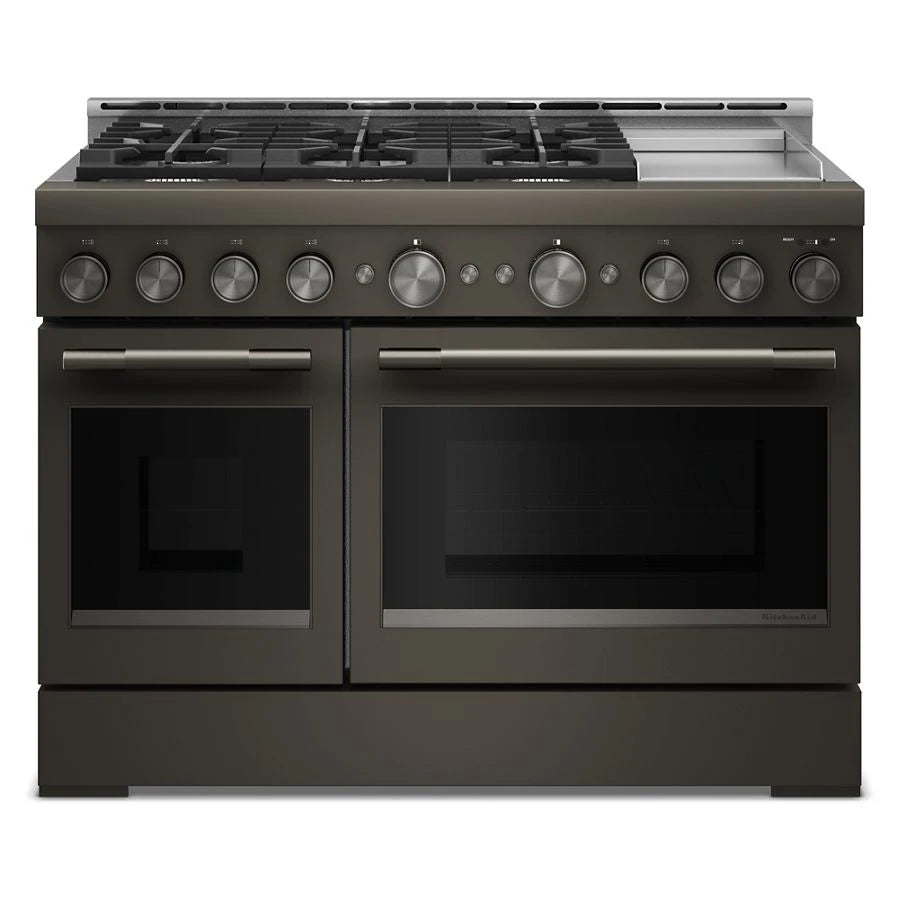 KitchenAid® 48-Inch 6 Burner Commercial-Style Gas Range with Griddle - (KFGD948SBE)