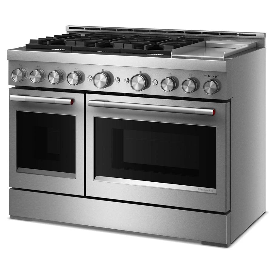 KitchenAid® 48-Inch 6 Burner Commercial-Style Gas Range with Griddle - (KFGD948SSS)