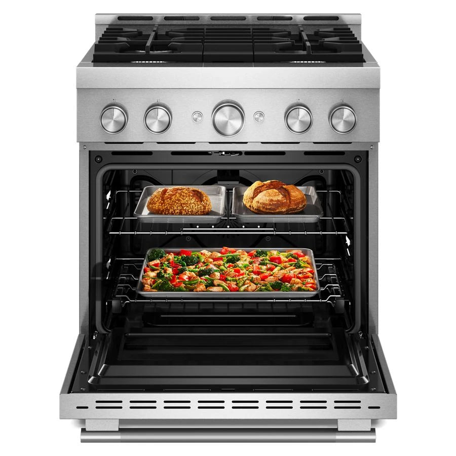 KitchenAid® 30-Inch 4 Burner Commercial-Style Gas Range with No Preheat Air Fry Mode - (KFGS930SSS)