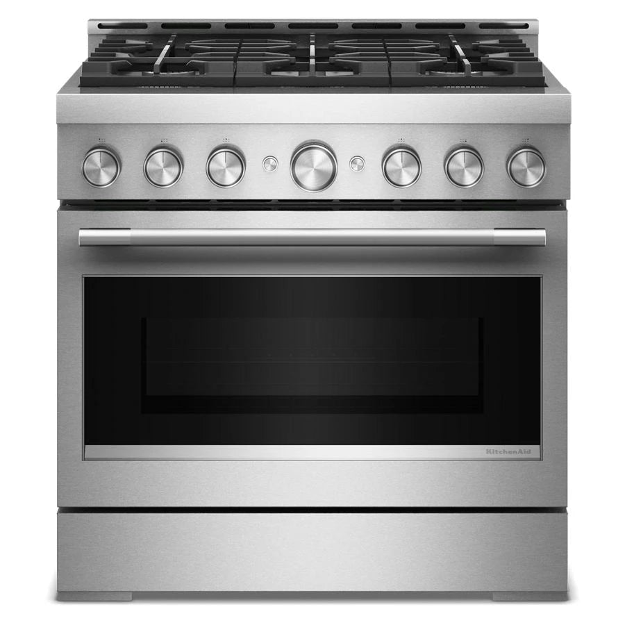 KitchenAid® 36-Inch 6 Burner Commercial-Style Gas Range with No Preheat Air Fry Mode - (KFGS936SSS)