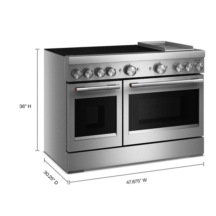 48-Inch 6-Element Induction Freestanding Commercial-Style Range with Griddle - (KFID948SSS)