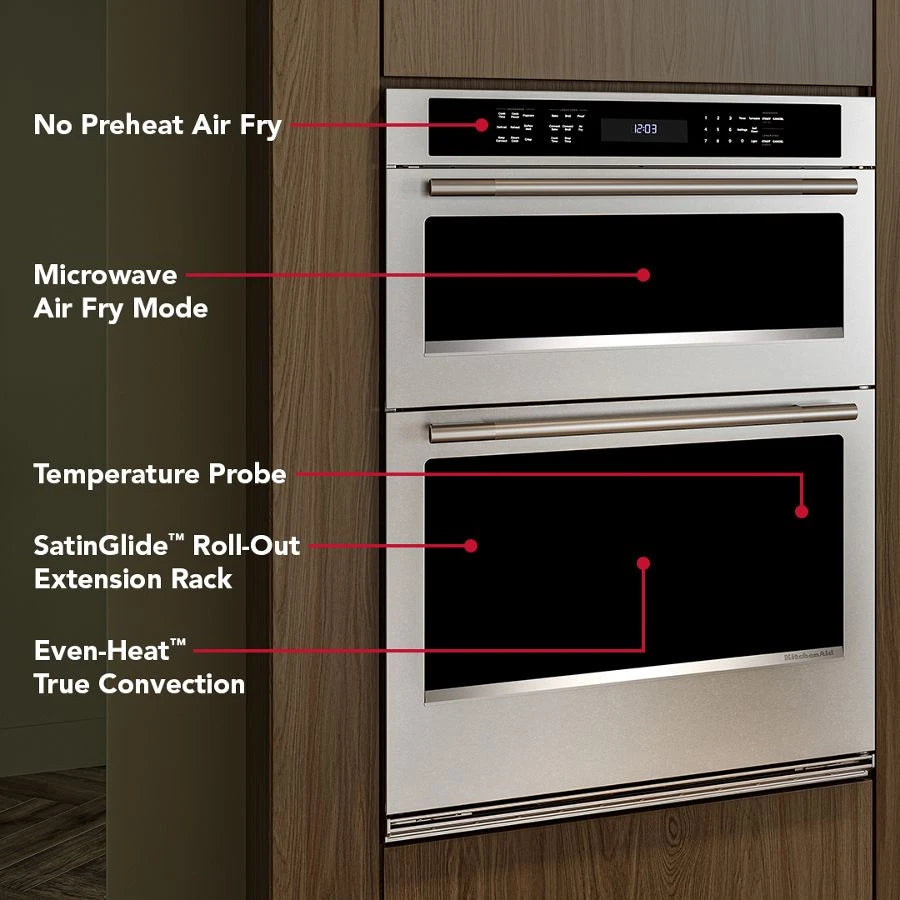 30-inch Electric Combo Wall Oven with No Preheat Air Fry Mode - PrintShield™ Finish - (KOEC530SPS)