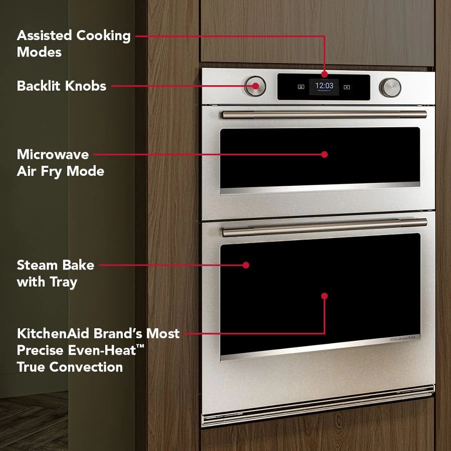 27-inch Smart Electric Combo Wall Oven with Assisted Cooking Modes - PrintShield™ Finish - (KOEC727SPS)