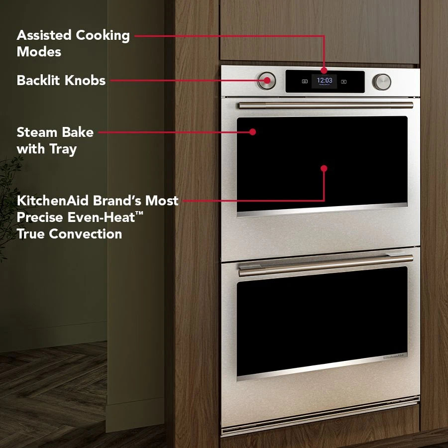 27-inch Smart Electric Double Wall Oven with Assisted Cooking Modes - PrintShield™ Finish - (KOED727SPS)