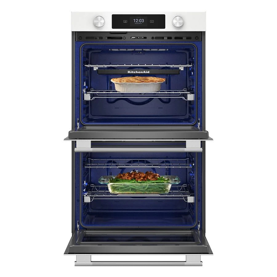 30-inch Smart Electric Double Wall Oven with Assisted Cooking Modes - White - (KOED730SWH)