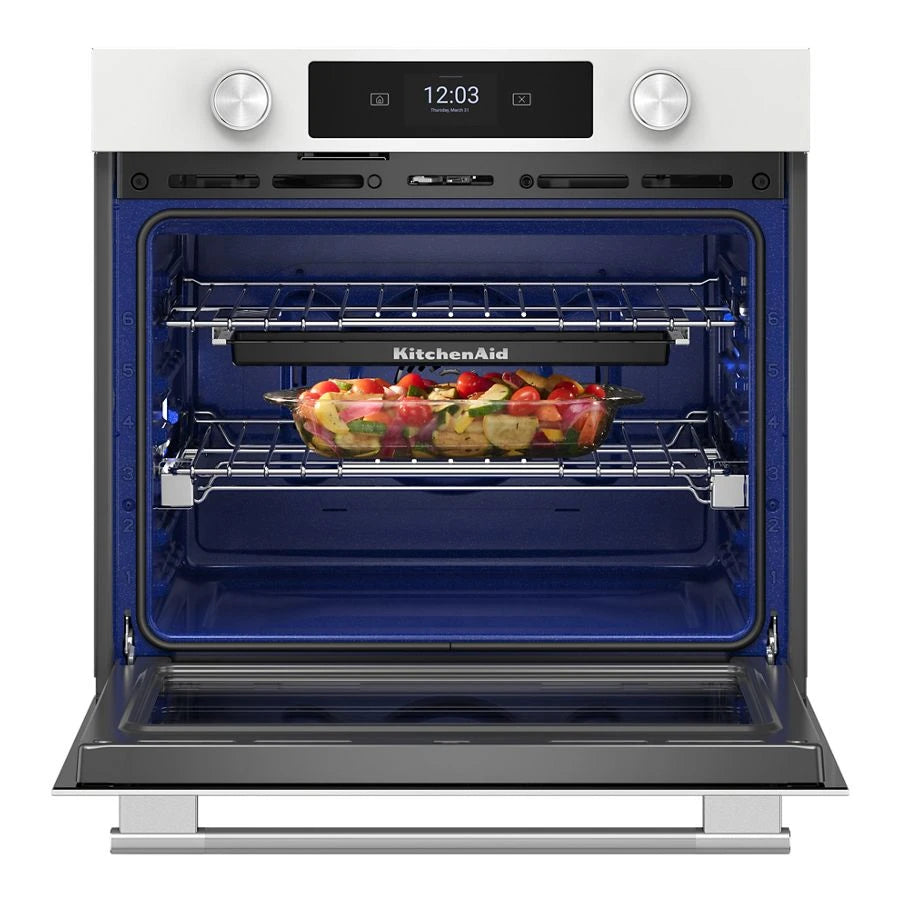 30-inch Smart Electric Single Wall Oven with Assisted Cooking Modes - White - (KOES730SWH)