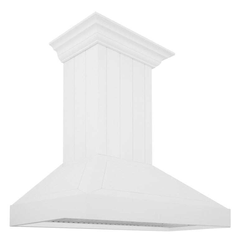 ZLINE 30 in. Wooden Wall Mount Range Hood in Shiplap Bright White Finish (KPWW-30) - (KPWW30) -