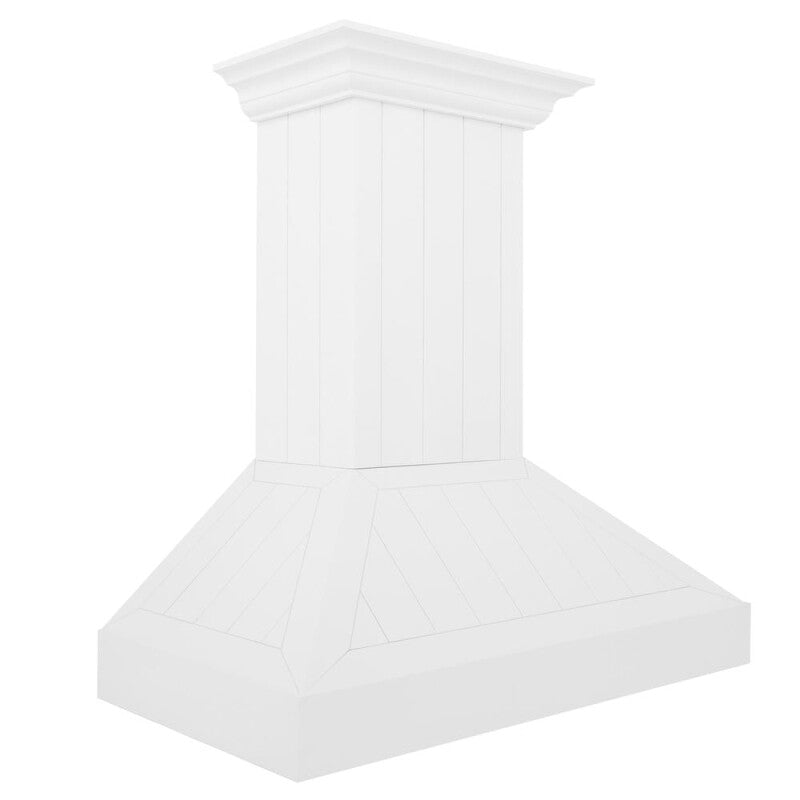 ZLINE 30 in. Wooden Wall Mount Range Hood in Shiplap Bright White Finish (KPWW-30) - (KPWW30) -