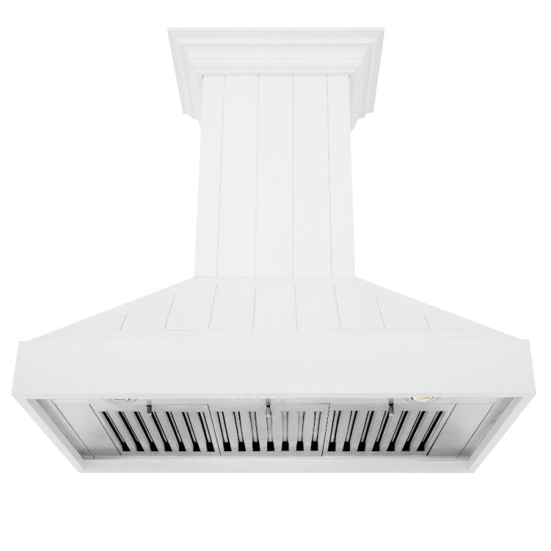 ZLINE 30 in. Wooden Wall Mount Range Hood in Shiplap Bright White Finish (KPWW-30) - (KPWW30) -