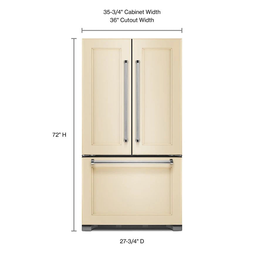 22 cu. ft. 36-Inch Width Counter Depth Panel Ready with Interior Dispense French Door Refrigerator - (KRFC302EPA) - KITCHENAID