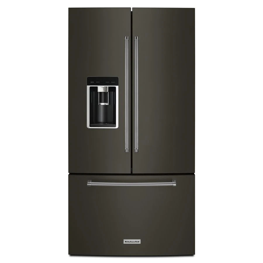 23.8 cu. ft. 36" Counter-Depth French Door Platinum Interior Refrigerator with PrintShield(TM) Finish - (KRFC704FBS) - KITCHENAID