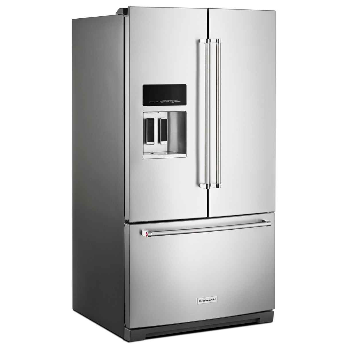 26.8 cu. ft. 36-Inch Width Standard Depth French Door Refrigerator with Exterior Ice and Water and PrintShield(TM) finish - (KRFF507HPS) - KITCHENAID