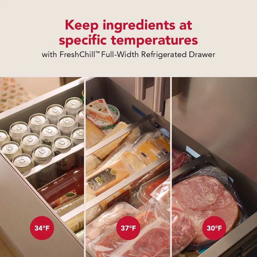 30 cu. ft. French Door Refrigerator with Interior Water and Ice and FreshChill™ Full-Width Refrigerated Drawer - (KRMF336SPS)