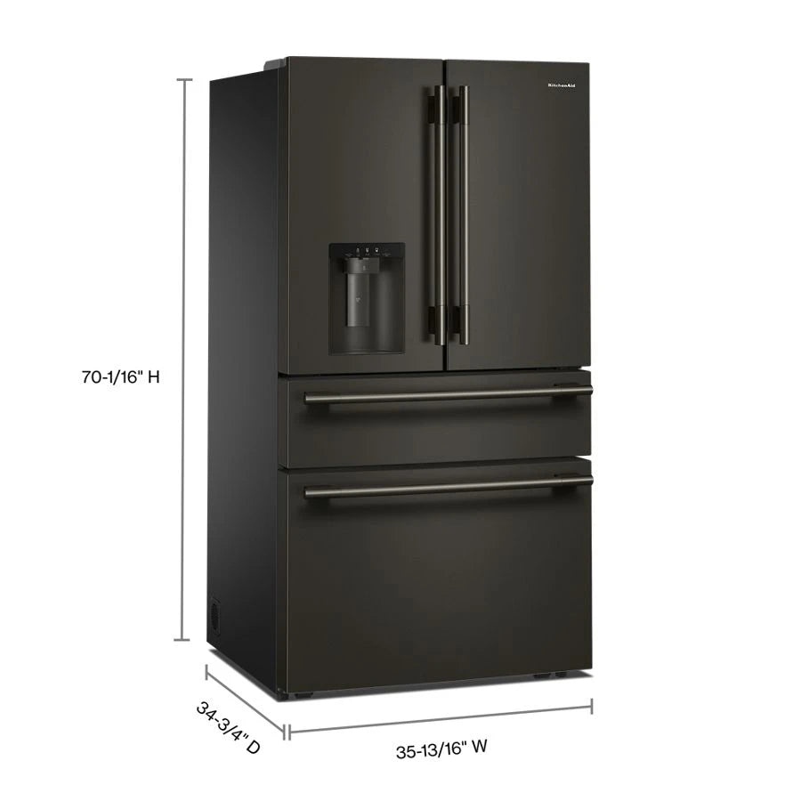 29 cu. ft. French Door Refrigerator with Exterior Water and Ice and FreshChill™ Full-Width Refrigerated Drawer - (KRMF436SBE)