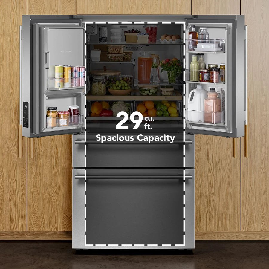 29 cu. ft. French Door Refrigerator with Exterior Water and Ice and FreshChill™ Full-Width Refrigerated Drawer - (KRMF436SPS)