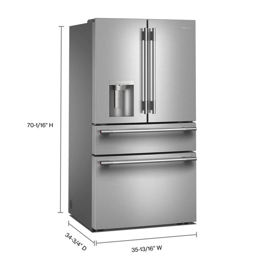 29 cu. ft. French Door Refrigerator with Exterior Water and Ice and FreshChill™ Full-Width Refrigerated Drawer - (KRMF436SPS)