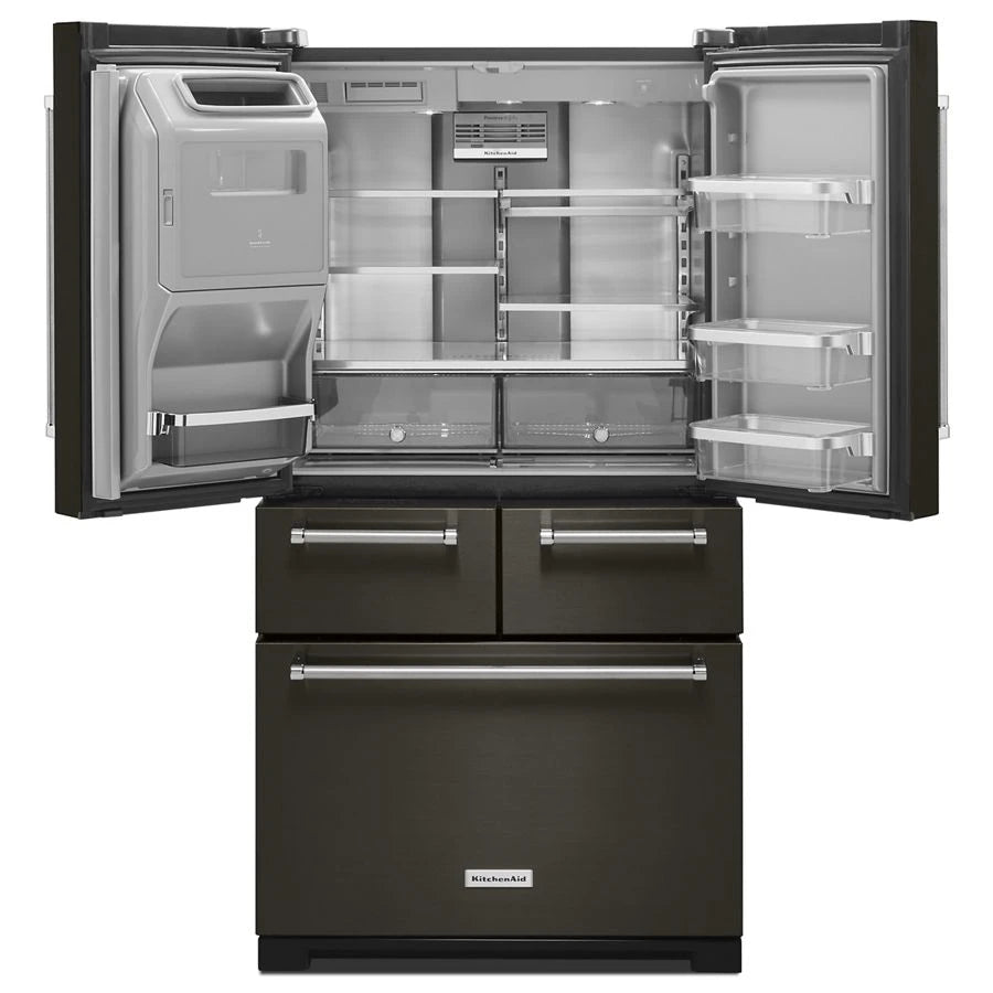 25.8 Cu. Ft. 36" Multi-Door Freestanding Refrigerator with Platinum Interior Design and PrintShield(TM) Finish - (KRMF706EBS) - KITCHENAID